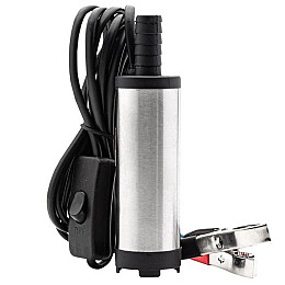 Насос электрический погружной для перекачки топлива дизеля No Brand помпа 12 V 14.7x3.8 см Серо-черный (2104618545)