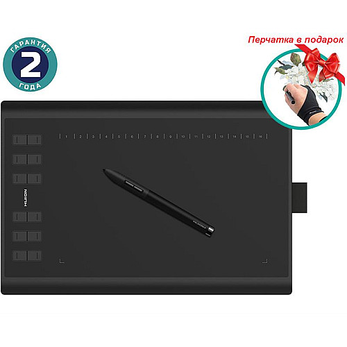 Графический планшет Huion New 1060Plus + перчатка