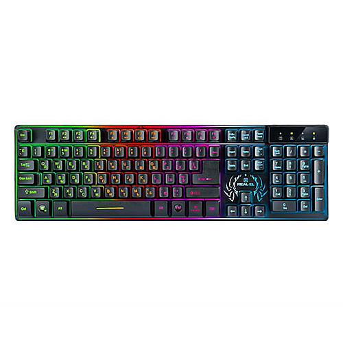 Клавіатура REAL-EL Comfort 7090 з підсвічуванням чорна USB (EL123100031)