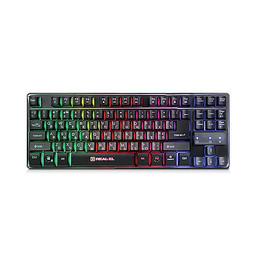 Клавіатура REAL-EL Gaming 8710 TKL з підсвіткою USB чорна (EL123100030)