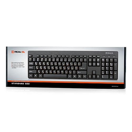 Клавіатура REAL-EL Standard 502 USB Black USB (EL123100023)