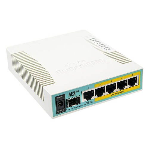 Маршрутизатор MikroTik RouterBOARD RB960PGS hEX PoE (800МГц/128Мб, 1xUSB, 5х1000Мбіт, Passive PoE)