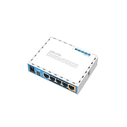 Беспроводной маршрутизатор MikroTik hAP RB951Ui-2ND (N300, 650MHz/64Mb, 5хFE, 1хUSB, 580mW, PoE in, PoE out, антенна 2,5 дБи)
