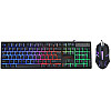 Ігрова клавіатура KeyBoard HK-6300TZ та мишка з RGB підсвіткою Black
