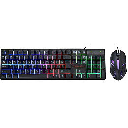 Игровая клавиатура KeyBoard HK-6300TZ и мышка с RGB подсветкой Black