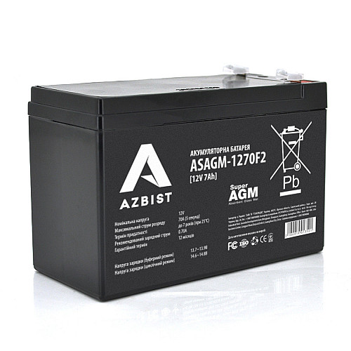 Акумуляторна батарея AZBIST Super AGM ASAGM-1270F2 12V 7Ah
