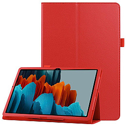 Чехол-книжка Litchi Leather Case для Samsung Galaxy Tab S7 11.0 T870 / T875 (Wake / Sleep) Red