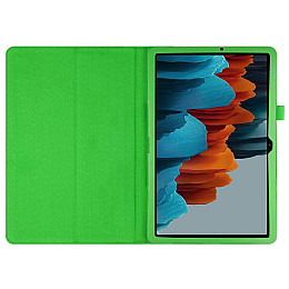 Чехол-книжка Litchi Leather Case для Samsung Galaxy Tab S7 11.0 T870 / T875 (Wake / Sleep) Green