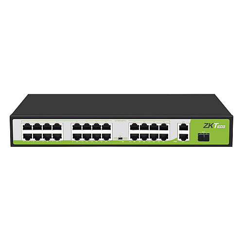 24-портовий PoE комутатор ZKTeco ZK-PoE2421NS-300W (24xPOE, 2xLAN, 2хSFP)