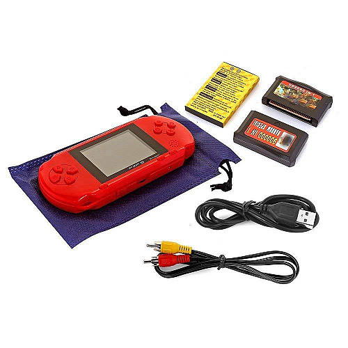 Портативна ігрова ретро-консоль Kiddy PXP3 270OMD вбудовані ігри 16bit Червоний