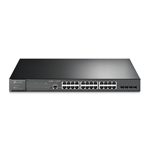 Комутатор TP-Link TL-SG3428MP (24xGE PoE+, 4xSFP, 1xконсоль, 1xконсоль microUSB, Omada, L2, макс. PoE 384W)