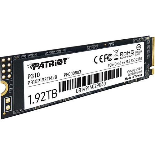 Накопичувач SSD 1.92TB Patriot P310 M.2 2280 PCIe NVMe 3.0 x4 TLC (P310P192TM28)