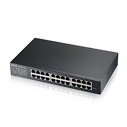 Коммутатор Zyxel GS1915-24E (GS1915-24E-EU0101F) (24хGE, бесшумный, Smart, NebulaFlex, монтаж в стойку)