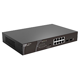 Комутатор Ruijie Reyee RG-ES110GDS-P (8xGE PoE, 2xSFP uplink, настільний, безшумний, max PoE 120W)