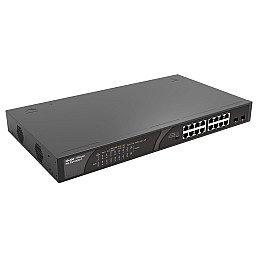 Коммутатор Ruijie Reyee RG-ES118GS-P (16xGE PoE, 2xSFP uplink, настольный, бесшумный, max PoE 247W)