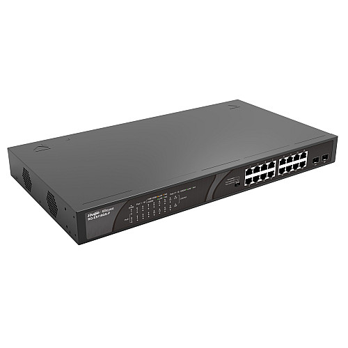 Комутатор Ruijie Reyee RG-ES118GS-P (16xGE PoE, 2xSFP uplink, настільний, безшумний, max PoE 247W)