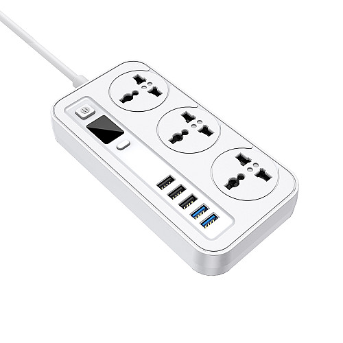 Сетевий фільтр-удлинитель Aspor A503 Auto Max (5USB/3.4A/2м) - білий