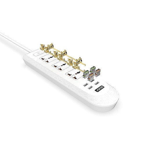 Сетевий фільтр Aspor A502 Auto Max (2.4A) 2м - білий