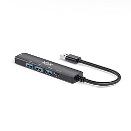USB-хаб XON SmartHub 5 в 1 USB3.0 4xUSB3.0 + Type-C Чорний (UHAHP055300B 5115)