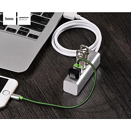 USB хаб на 4 USB порти Hoco HB1 сірий