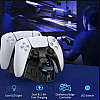Зарядка для джойстика PS5 BebonCool Док Станция для PlayStation 5 PS5 DualSense / edge на 2 геймпада с LED Черный