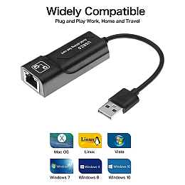 Сетевой адаптер переходник Pix-Link USB LAN SR9900 сетевая карта Black (16158-hbr)