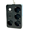 Удлинювач з USB Power Socket CNV 8203 2USB на 4 розетки 2 м Black