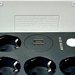 Удлинювач з USB Power Socket CNV 8203 2USB на 4 розетки 2 м Black