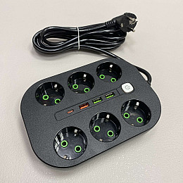 Удлинювач Stenson R95594 2.75 м на 6 розеток 22063