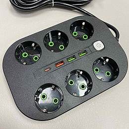 Удлинювач Stenson R95594 2.75 м на 6 розеток 22063