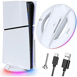 Вертикальная RGB-подставка Pega Sony PlayStation 5 Slim PS5 Slim Белый