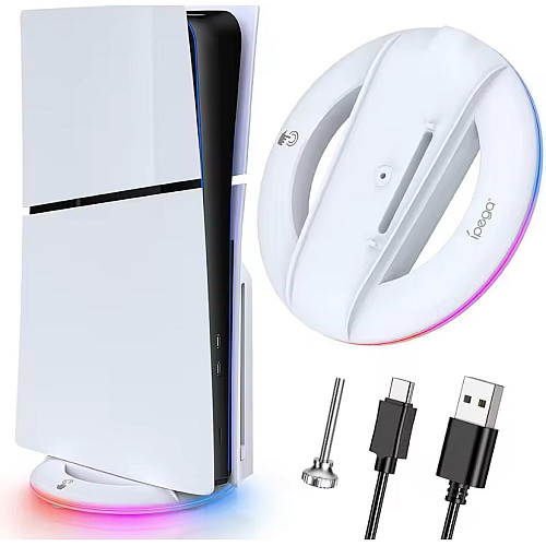 Вертикальная RGB-подставка Pega Sony PlayStation 5 Slim PS5 Slim Белый