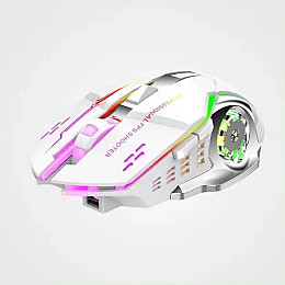 Беспроводная игровая мышка TWS T2 RGB подсветка USB Charge Bluetooth бесшумная со встроенным аккумулятором Белый