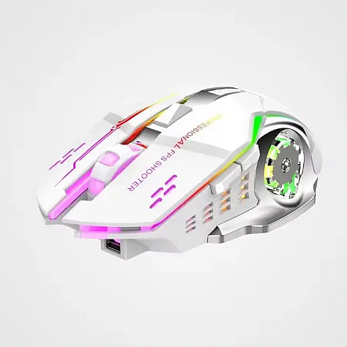 Безпровідна ігрова мишка TWS T2 RGB підсвітка USB Charge Bluetooth безшумна з вбудованим акумулятором Білий