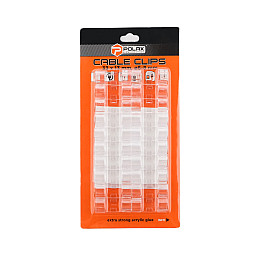 Кабельные клипсы Polax самоклеящаяся 33х13 мм 20 шт (37-174)