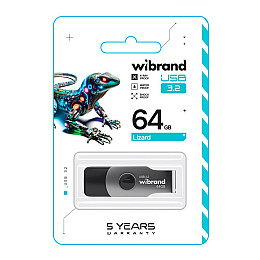 Флеш память USB Wibrand 64 GB Lizard Gen1 USB 3.2 Black (36718_3608940)
