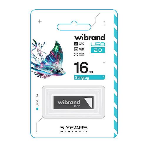 Флеш пам'ять USB Wibrand 16 GB Stingray USB 2.0 Сіра (36696_3608913)