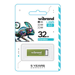 Флеш память USB Wibrand 32 GB Chameleon USB 2.0 Light Green (36707_3609498)
