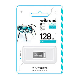 Флеш память USB Wibrand 128 GB Ant Gen1 USB 3.2 Silver (36727_3608949)