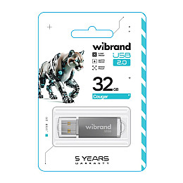 Флеш память USB Wibrand 32 GB Cougar USB 2.0 Silver (36710_3608929)