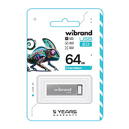 Флеш память USB Wibrand 64 GB Chameleon USB 2.0 Silver (36712_3608933)