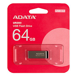 Флеш память USB A-Data UR350 64 GB USB 3.2 Silver-Black (35973_3605912)