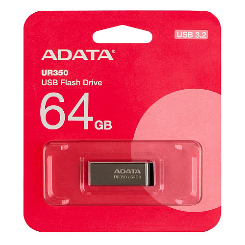 Флеш пам'ять USB A-Data UR350 64 GB USB 3.2 Сріблясто-чорна (35973_3605912)
