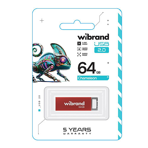 Флеш пам'ять USB Wibrand 64 GB Chameleon USB 2.0 Червоний (36712_3609505)