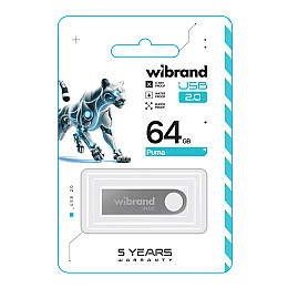 Флеш память USB Wibrand 64 GB Puma USB 2.0 Silver (36915_3609517)