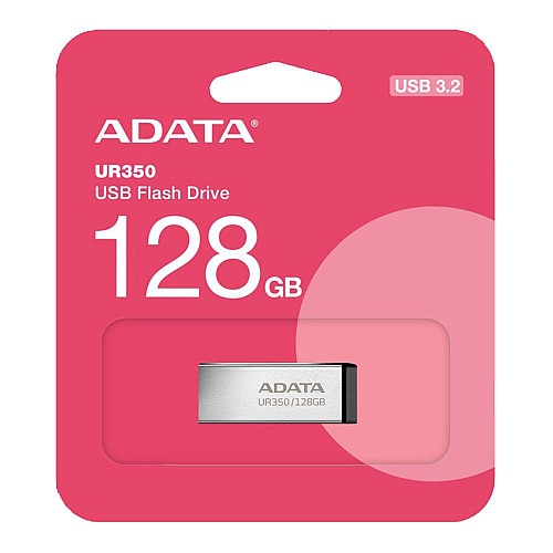 Флеш пам'ять USB A-Data UR350 128 GB USB 3.2 Сріблясто-чорна (36917_3609520)