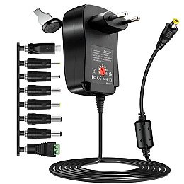 Универсальный блок питания с комплектом переходников Addap PA-01u 3V-12V 30W Black 1167