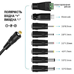 Универсальный блок питания с комплектом переходников Addap PA-01u 3V-12V 30W Black 1167