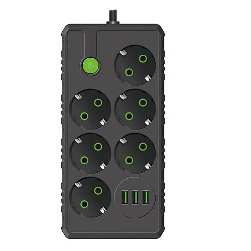 Удлинитель No Brand F17 USB 4 м 6 розеток чорний
