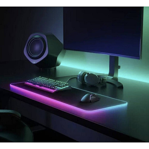 Коврик для миші комп'ютера з RGB підсвіткою Choice 300х800 мм Чорний